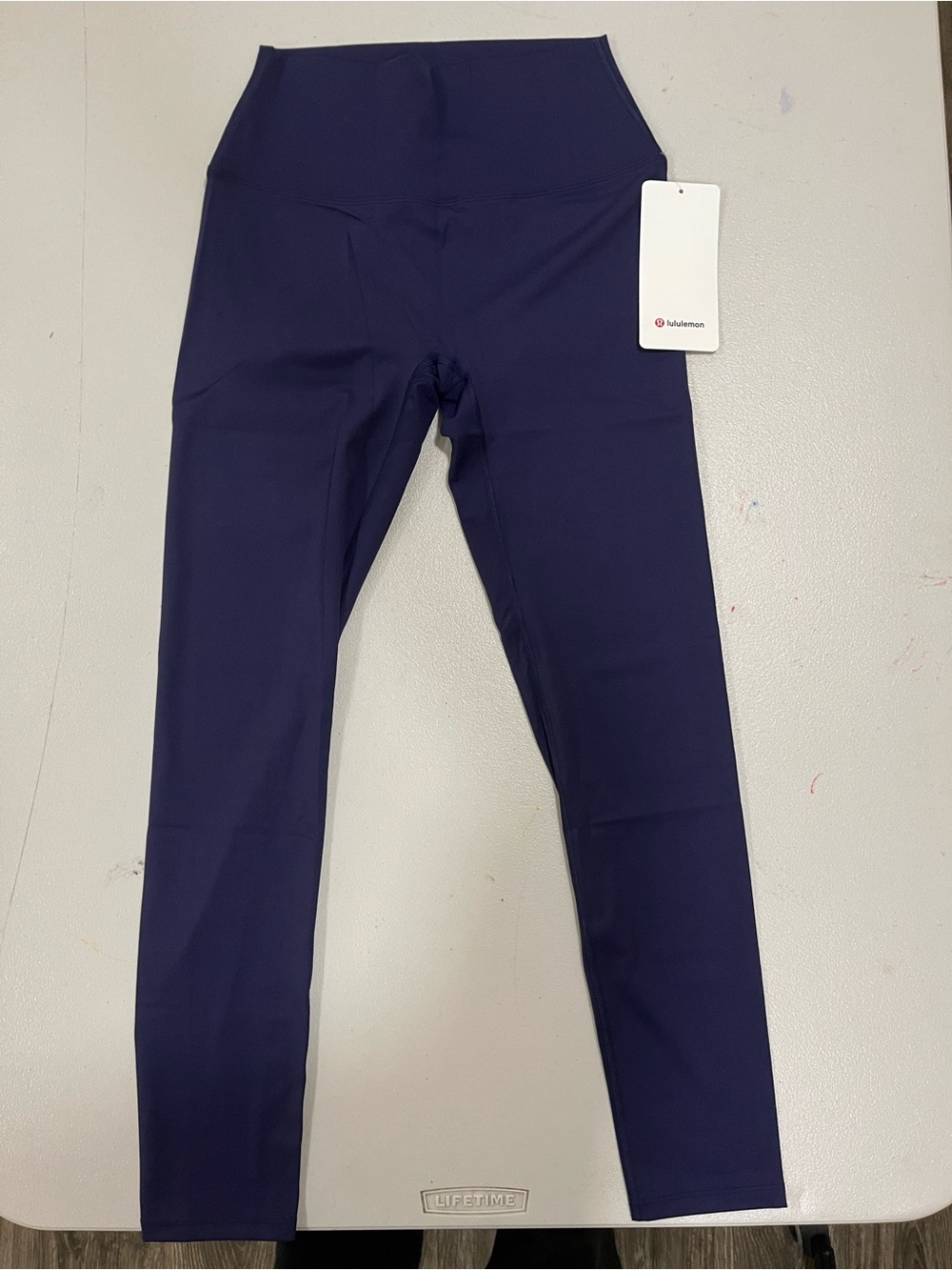 Lululemon Midnight Blue Gold Zip Matching Set Leggings And Define Jacket Size 8 - Picture 7 of 8